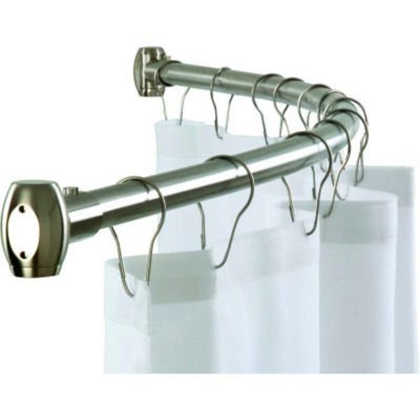 Bradley Bradley Corporation 58"W Shower Curtain Rod, Bright Polished Stainless Steel - 9530-607800 9530-607800